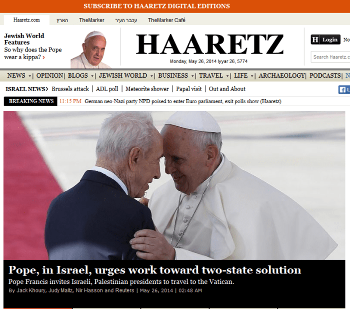 Portada de Haaretz Digital