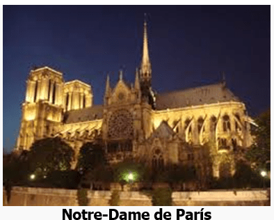 Notre Dame con marco y letras