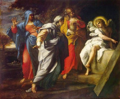 SANTAS MUJERES EN EL SEPULCRO VACÍO DE CRISTO.-Annibale Carracci.-BARROCO (1)