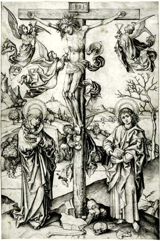 martin-schongauer-crucifixic3b3n-con-cuatro-c3a1ngeles