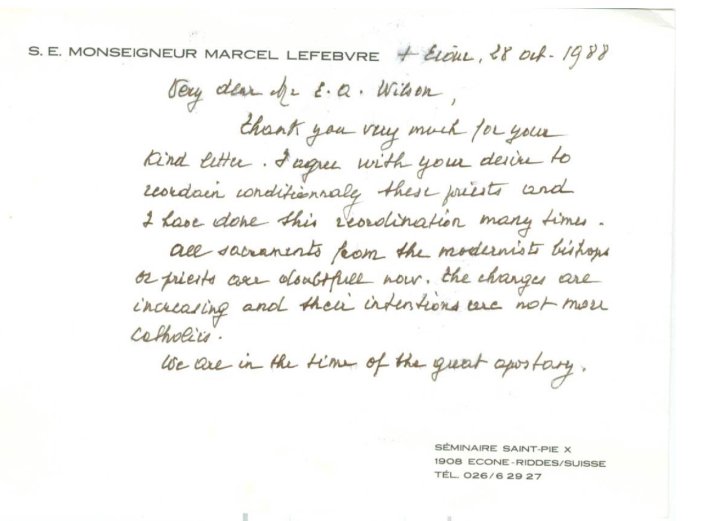 Carta M. Lefebvre a EQ Wilson